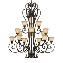 Golden 8063-15L BUS - Wry Lighting Heartwood 15-light Chandelier in Burnt Sienna